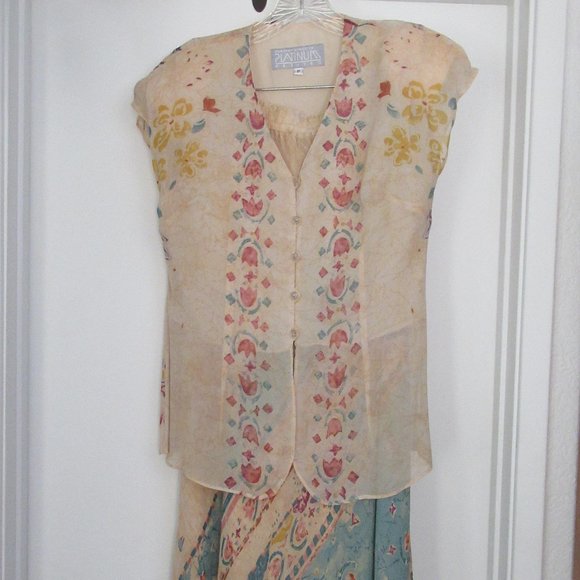 PLATINUM Set: Long skirt, Jacket and two different tops Size Small Petite - Picture 7 of 10